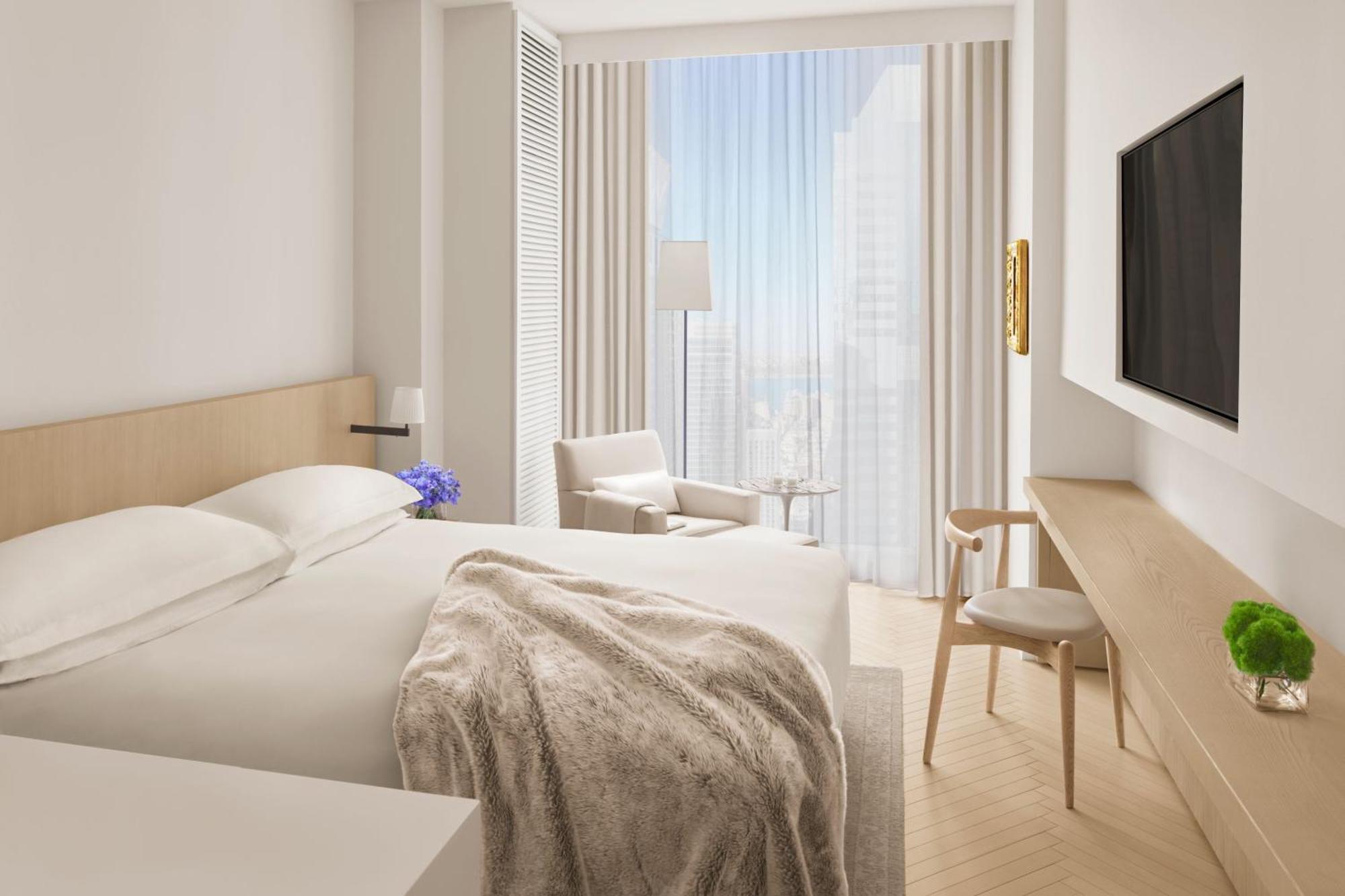 The Times Square Edition Нью-Йорк Екстер'єр фото A bedroom at the hotel